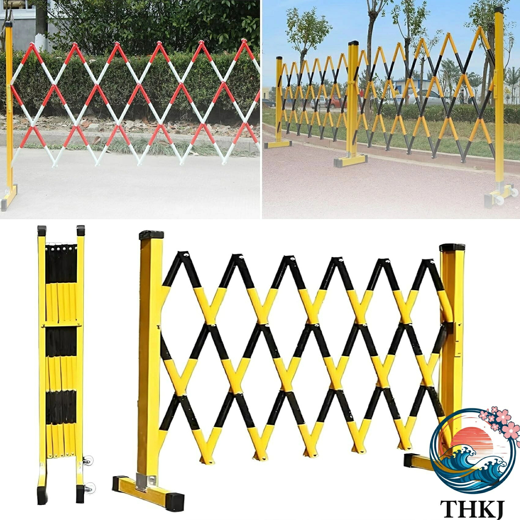 【全品5%ポイント】キャスター付き伸縮移動式屋外バリケード 高さ 120cm 長さ 1.5 から 6m 調整交通柵門扉｜SAKURA Factory