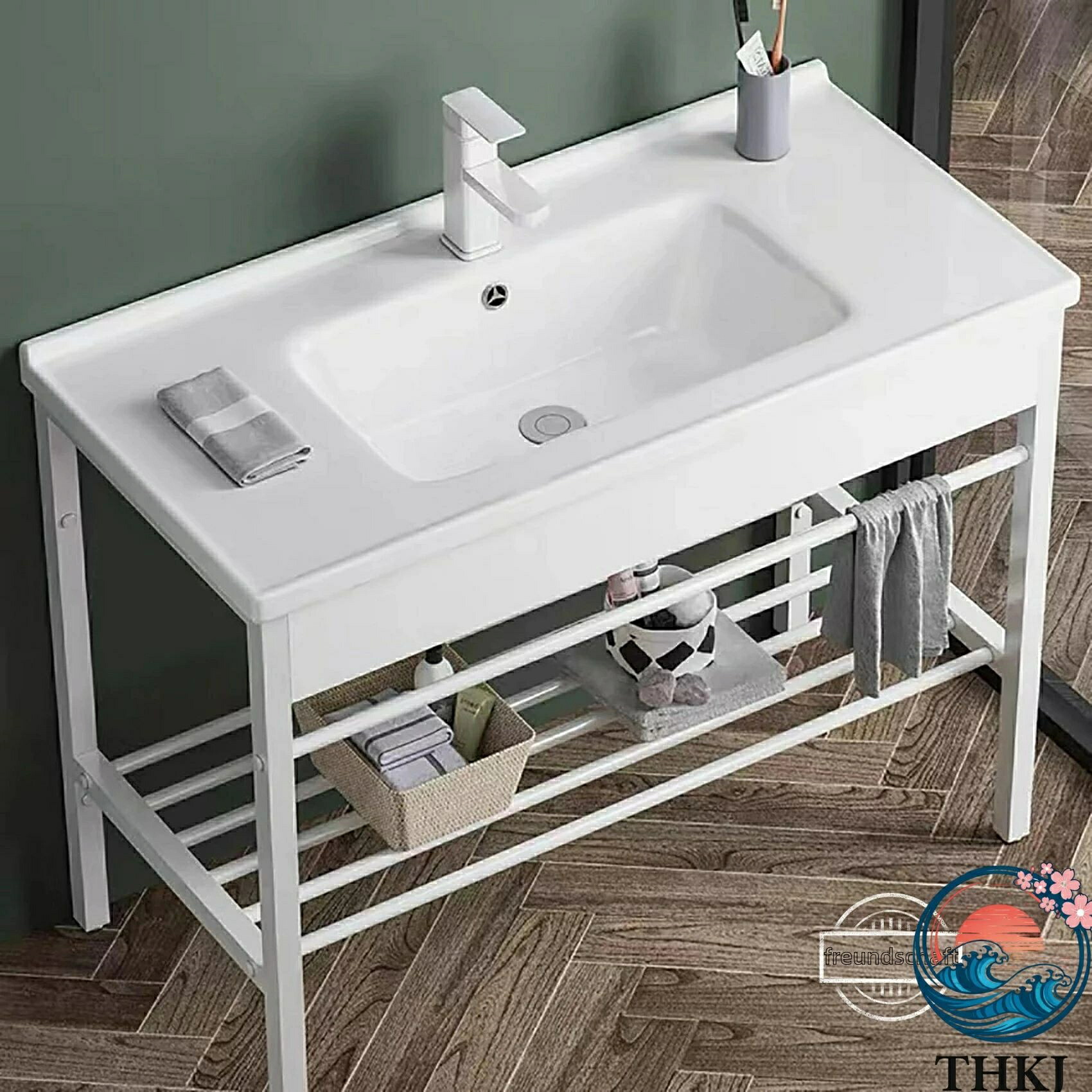 【全品5%ポイント】陶器製混合水栓付き洗面台セット 浴室屋外ガーデンキッチンシンク THKJ|SAKURA Factory