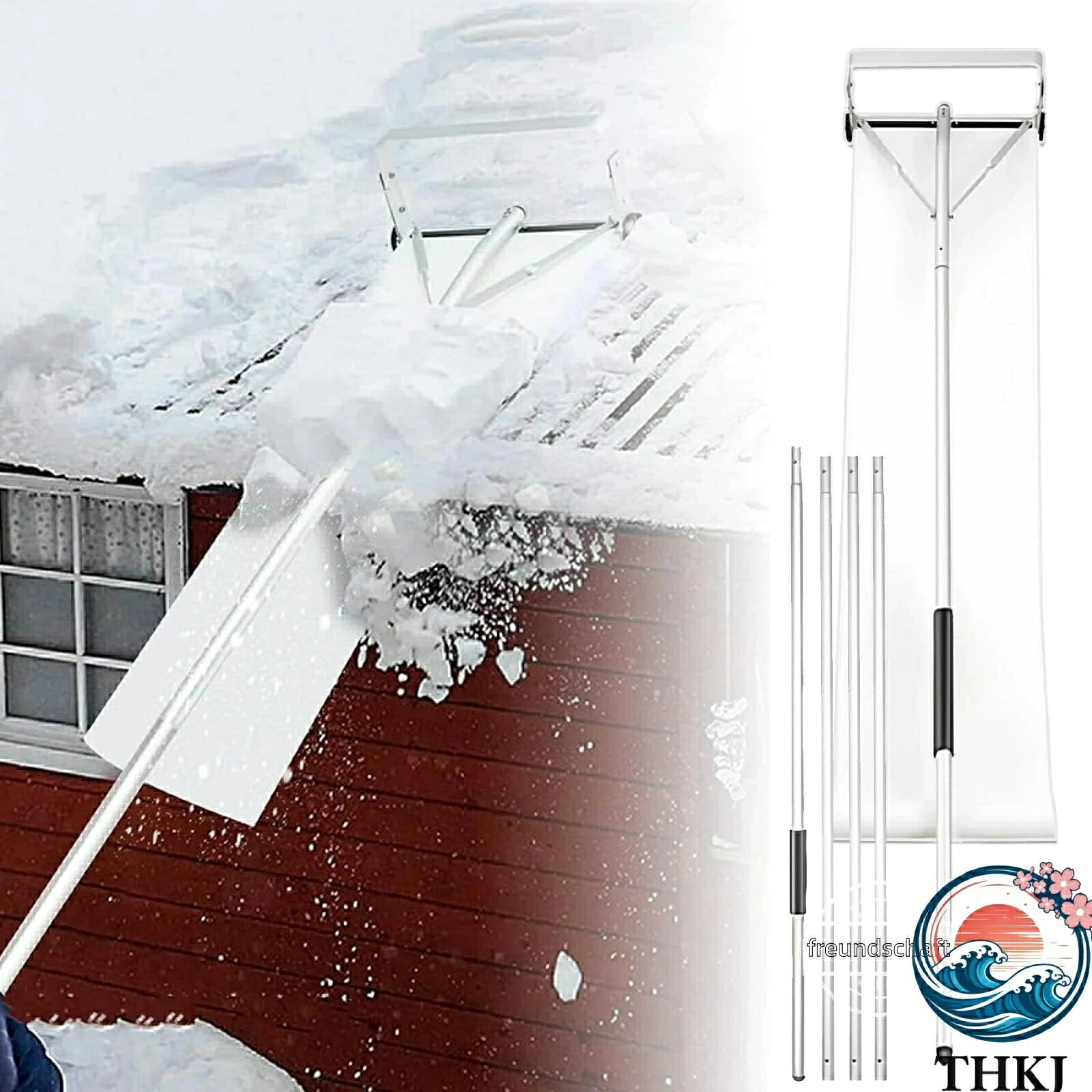 【全品5%ポイント】屋根雪下ろし棒 2025 年モデル 雪下ろし道具 全長 6-9m 5-6 段階調整可能 除雪用具 伸縮 屋根 雪落とし ロング スノーダンプ カーポート|SAKURA Factory