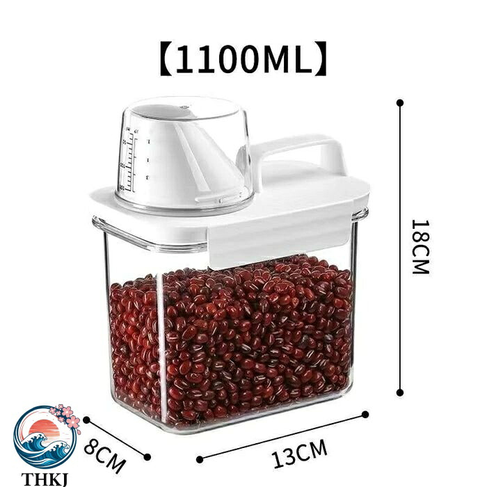 【全品5%ポイント】保存容器 調味料入れ 乾物入れ 計量カップ付 キッチン用品 フードコンテナ 密閉 シンプル キャニスター ストックケース キッチン収納 収納 お茶パック ストッカー 食品保存容器 密閉容器 ペットフードストッカー｜SAKURA Factory
