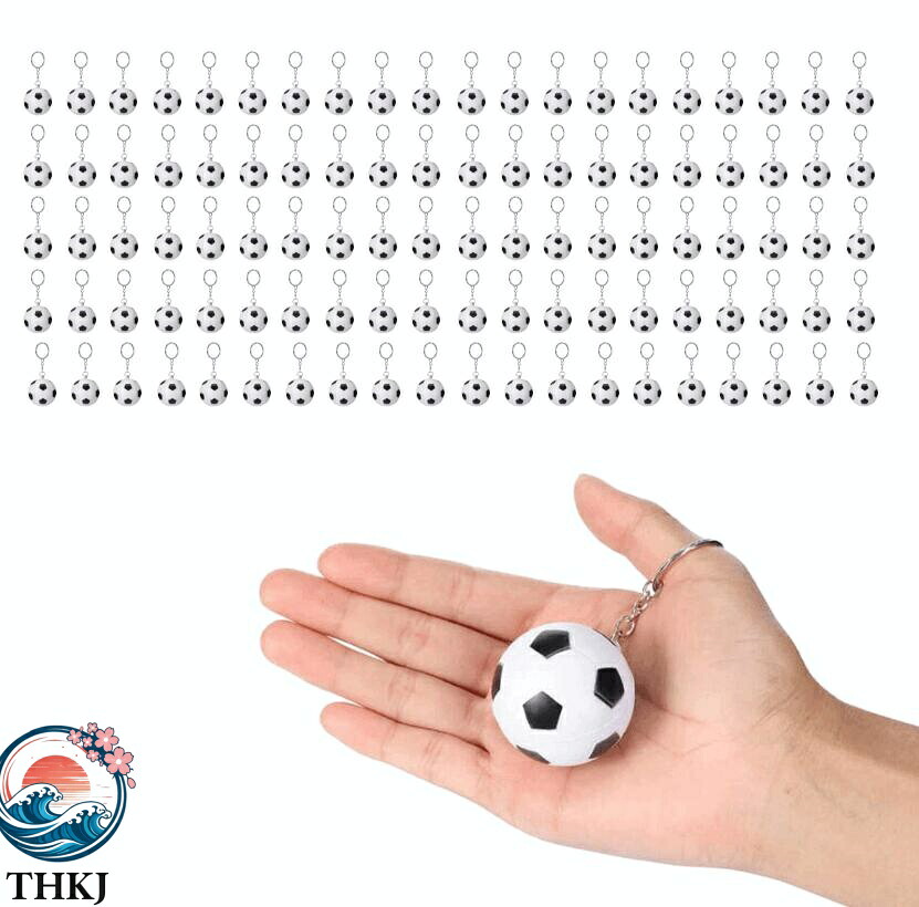 【PUゴムへの印刷】500個セット サッカーボールキーホルダー カラー スポーツ記念品 パーティー スクールイベント スポーツセンター装飾に最適 カーニバル景品 バッグフィラー 報酬品として大人気 部活表彰品 サッカーグッズ 学校行事記念品 スポーツテーマパーティー｜SAKURA Factory