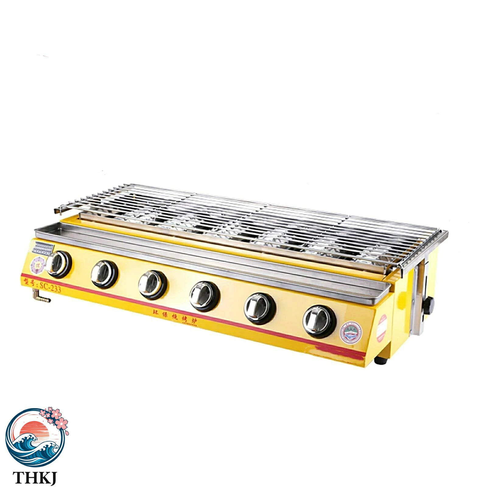 【全品5%ポイント】業務用ステンレスガス BBQ グリル ポータブル LPG バーベキューグリル 焦げ付き防止焙煎トレイガスグリルグリドル屋外用無煙調節可|SAKURA Factory