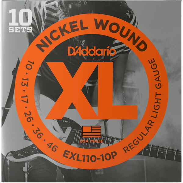 D'Addario ダダリオ エレキギター弦 Regular Light EXL110-10P 10セットパック 【 ニッケル EXL-110 daddario エレキ弦 】【5と0のつく日はエントリー等でポイント4倍】＊