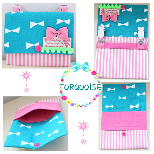 楽天市場 移動ポケット りぼんシリーズ 手作り スナップボタン ティッシュケース ハンカチ入れ 取り外し簡単クリップ ポシェット キッズ 学校用品 ウエストポーチ Sakurahandmade