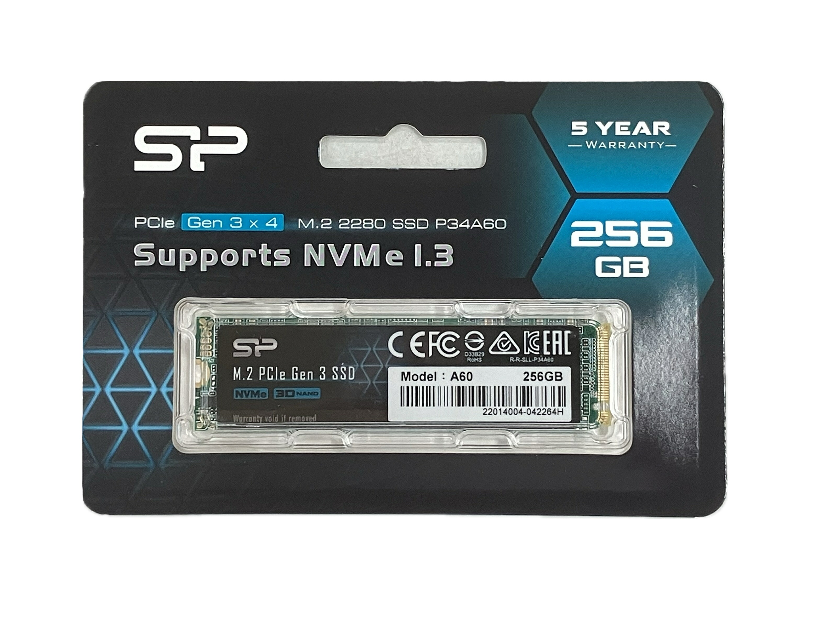 ケイ素樹脂力強さ SSD 256GB 3D NAND M.2 2280 PCIe3.0×4 NVMe1.3 P34A60続きもの 5年引きうける SP256GBP34A60M28