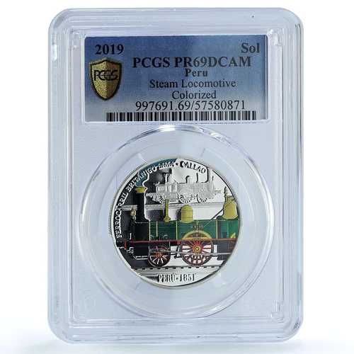 ペルー 1ソル イベロアメリカ鉄道 カラー KM-421列車 PR 69 PCGS Agコイン 2019｜世界の紙幣・金・銀・銅 ラフテル 55,000円