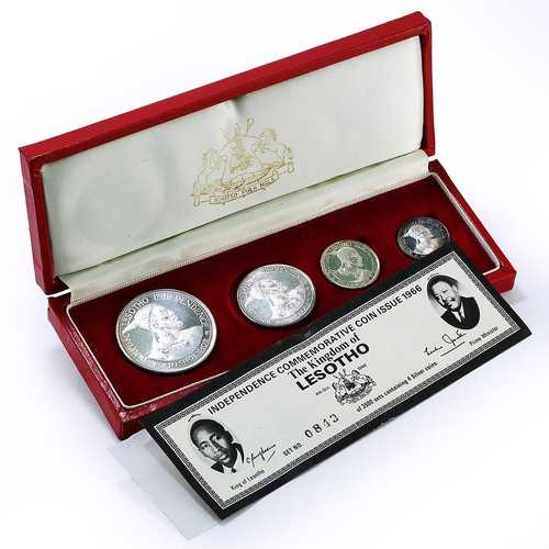 レソト独立記念銀貨セット（モショエショエ1世プルーフ、1966年）｜世界の紙幣・金・銀・銅 ラフテル
