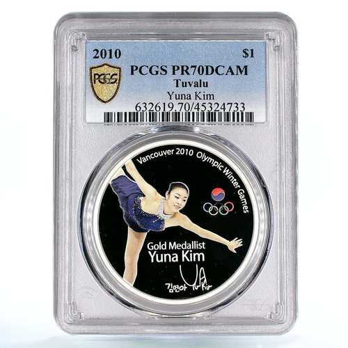 ツバル 1ドル ヨナ・キム オリンピック フィギュアスケート PR70 PCGS 銀貨 2010年｜世界の紙幣・金・銀・銅 ラフテル 80,300円