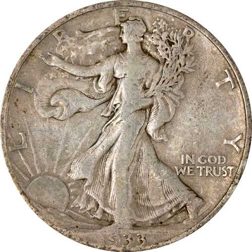 1933年Sミント ウォーキングリバティハーフダラー｜世界の紙幣・金・銀・銅 ラフテル