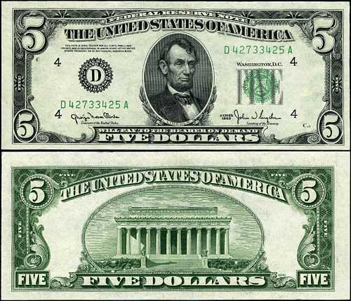 FR. 1961 D $5 1950 連邦準備券 クリーブランド D-A ブロック ワイド 2 ジェム CU｜世界の紙幣・金・銀・銅 ラフテル