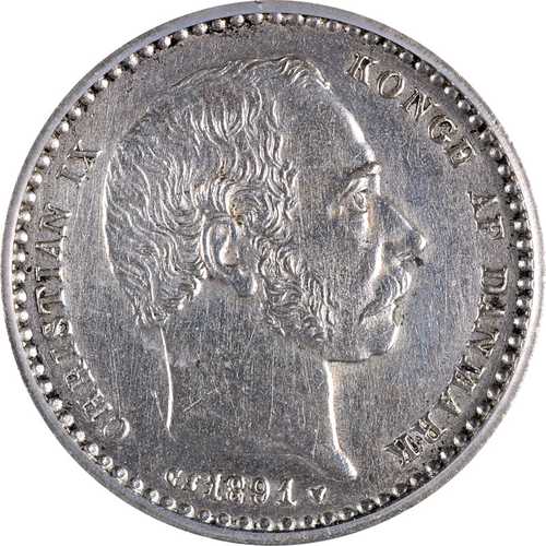 デンマーク 1891年 25個の鉱石 ICG MS60 詳細 KM#796.1 - 洗浄済み｜世界の紙幣・金・銀・銅 ラフテル