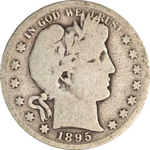 1895年Sミント バーバーハーフダラー｜世界の紙幣・金・銀・銅 ラフテル