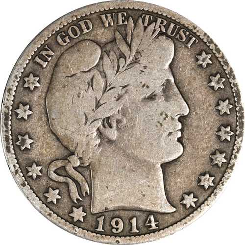 1914年Sミント バーバーハーフダラー｜世界の紙幣・金・銀・銅 ラフテル