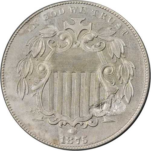 1875年 シールドニッケルプルーフ貨幣 エラー刻印 強打|世界の紙幣・金・銀・銅 ラフテル