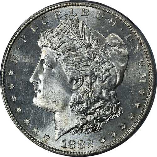1882年Sミント モーガン銀貨 ICG MS66 素晴らしい外観 強い打刻｜世界の紙幣・金・銀・銅 ラフテル