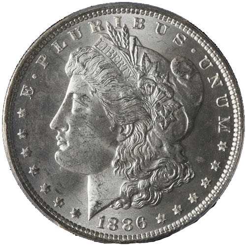 1886年Pミント モルガン銀貨 PCGS MS65 ブラストホワイト ジェム ナイスストライク - 在庫あり｜世界の紙幣・金・銀・銅 ラフテル