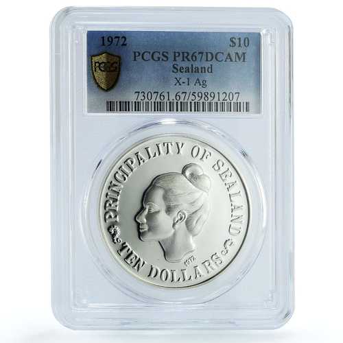 シーランド10ドル銀貨、プリンセス・ジョアンX#1 クリッパー船 PR 67 PCGS 1972年|世界の紙幣・金・銀・銅 ラフテル