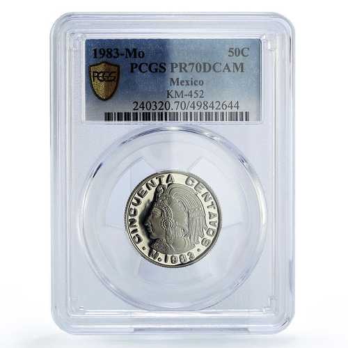 メキシコ 50センタボ アステカ族長クアウテモク KM-452 PR70 PCGS 銀貨 1983年|世界の紙幣・金・銀・銅 ラフテル