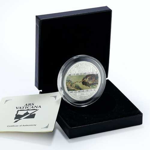 クック諸島 20ドル ミケランジェロ作「アダムの創造」銀貨 2008年|世界の紙幣・金・銀・銅 ラフテル