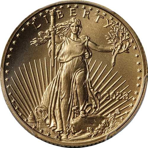 2023年 ゴールドアメリカンイーグル 10ドル PCGS MS70 FDOI デビッド・ホール直筆サイン入り - 在庫あり｜世界の紙幣・金・銀・銅 ラフテル