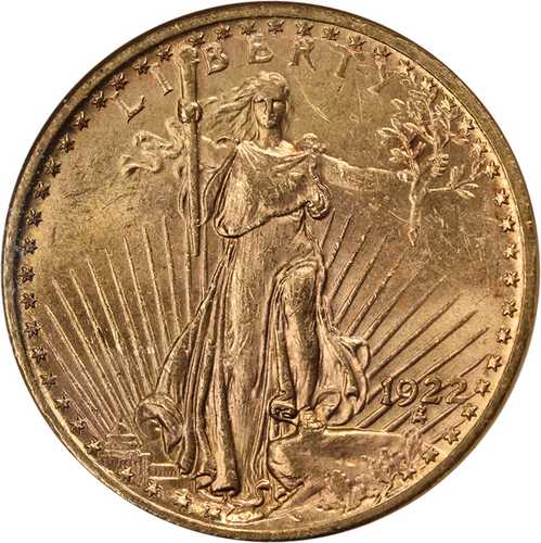 1922年Pミント セントゴーデンス金貨 20ドル NGC MS64 美しい外観 良好な打刻|世界の紙幣・金・銀・銅 ラフテル
