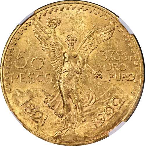 1922年 メキシコ 50ペソ金貨 NGC鑑定済み 未使用品 詳細 裏面洗浄済み 非常に魅力的な外観|世界の紙幣・金・銀・銅 ラフテル