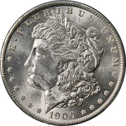 1900年O/CCモルガン銀貨 PCGS MS62 ブラストホワイト 素晴らしい外観｜世界の紙幣・金・銀・銅 ラフテル