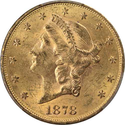 1878年Sミント リバティ金貨 20ドル PCGS MS61 美しい光沢 美しい打刻｜世界の紙幣・金・銀・銅 ラフテル