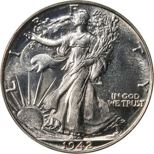 1942年 ウォーキングリバティ ハーフプルーフ PCGS PR66 素晴らしい外観 強い打刻｜世界の紙幣・金・銀・銅 ラフテル
