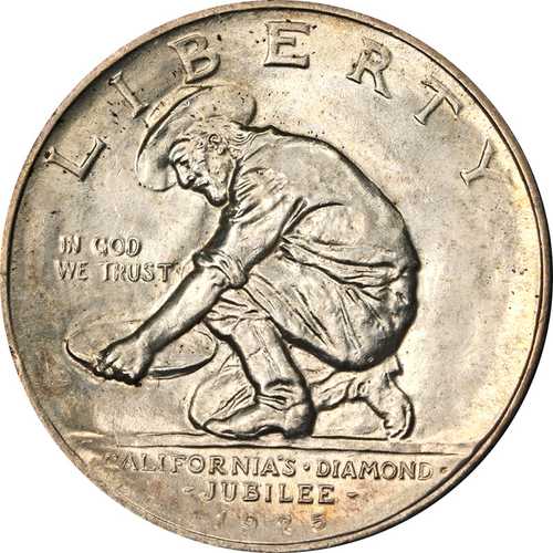 1925年S カリフォルニア記念ハーフダラー 極美品 BU++ 素晴らしい外観 強烈な打刻|世界の紙幣・金・銀・銅 ラフテル