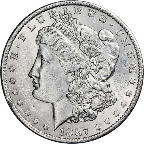 1887/6-O モーガン銀貨 美品 BU+ 美観良好 良好な打刻|世界の紙幣・金・銀・銅 ラフテル