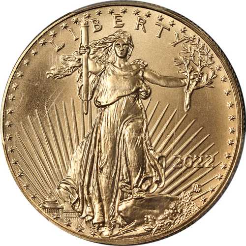 2022年 ゴールド アメリカンイーグル 50ドル PCGS MS70 ファーストストライクラベル - 在庫あり｜世界の紙幣・金・銀・銅 ラフテル