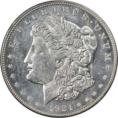 1921年Pミント モルガン銀貨 PCGS MS63 PL 美しい外観 強い打刻｜世界の紙幣・金・銀・銅 ラフテル