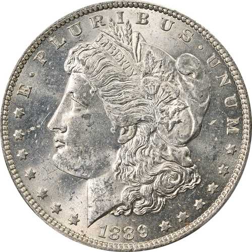 1889年Oミント モーガン銀貨 PCGS MS62+ 素晴らしい外観 強力な打刻|世界の紙幣・金・銀・銅 ラフテル