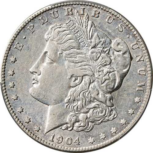1904年Sミント モーガン銀貨 PCGS AU 詳細情報 希少年号 素晴らしい外観｜世界の紙幣・金・銀・銅 ラフテル