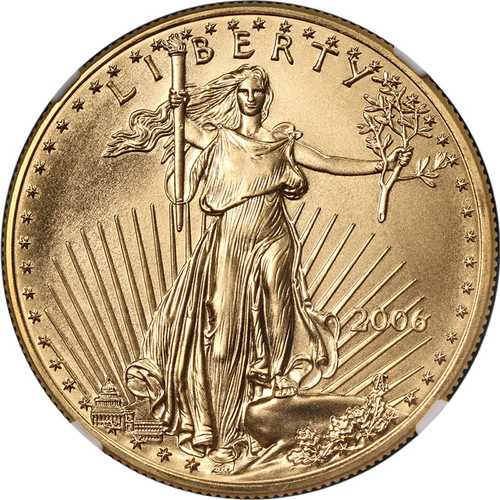 2006年 ゴールドアメリカンイーグル 50ドル NGC MS70 ブラウンラベル - 在庫あり|世界の紙幣・金・銀・銅 ラフテル