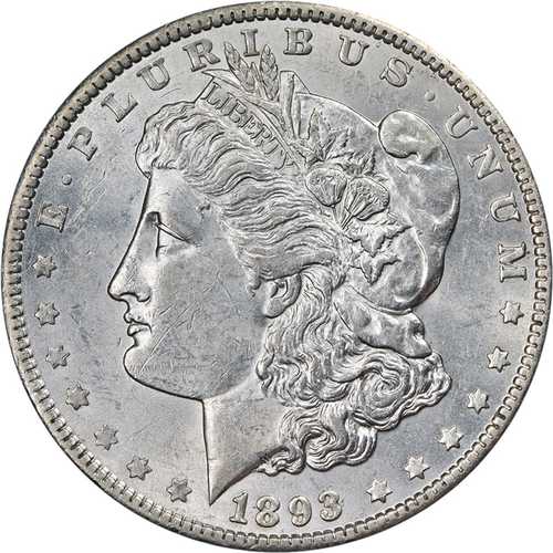 1893年Pミント モーガン銀貨 極美品/未使用品 希少年号 素晴らしい外観 良好な打刻|世界の紙幣・金・銀・銅 ラフテル
