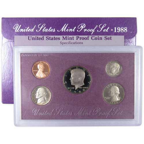 1988年 クラッド貨幣プルーフセット 米国造幣局 オリジナル政府包装(OGP)|世界の紙幣・金・銀・銅 ラフテル