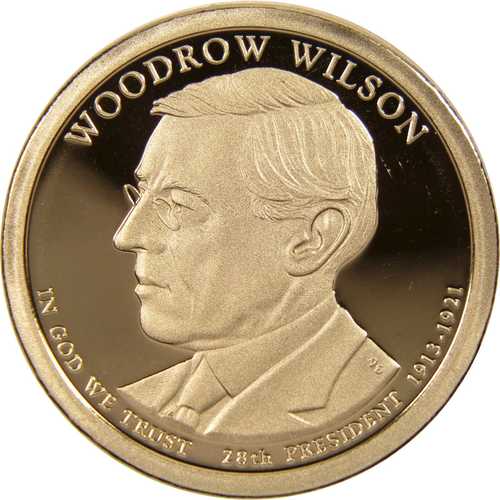 2013年 S ウッドロー・ウィルソン大統領ドル硬貨 プルーフ 1ドル硬貨｜世界の紙幣・金・銀・銅 ラフテル