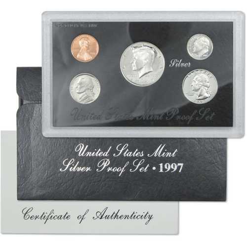 1997年 銀貨プルーフセット 米国造幣局 オリジナル政府パッケージ OGP COA付き｜世界の紙幣・金・銀・銅 ラフテル