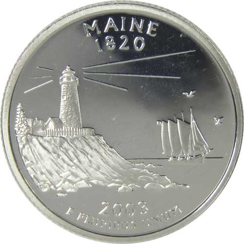 2003年S メイン州 25セント銀貨 プルーフ チョイス プルーフ｜世界の紙幣・金・銀・銅 ラフテル