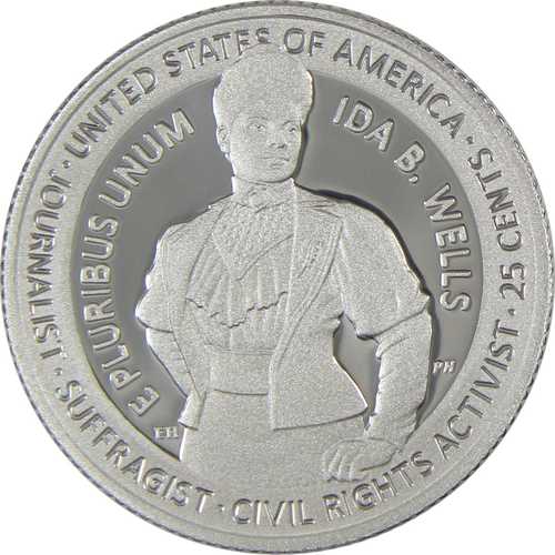 2025年 S アイダ・B・ウェルズ アメリカ人女性 25セント硬貨 .999 銀プルーフ 25セント硬貨|世界の紙幣・金・銀・銅 ラフテル