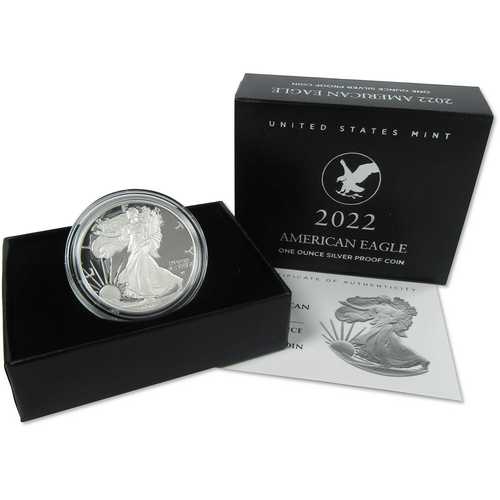 2022年 W アメリカン シルバーイーグル チョイス プルーフ 地金 1 ドル硬貨 OGP COA|世界の紙幣・金・銀・銅 ラフテル