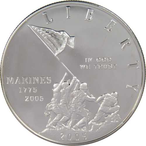 2005年 P 海兵隊創設230周年記念銀貨 1ドル プルーフ｜世界の紙幣・金・銀・銅 ラフテル