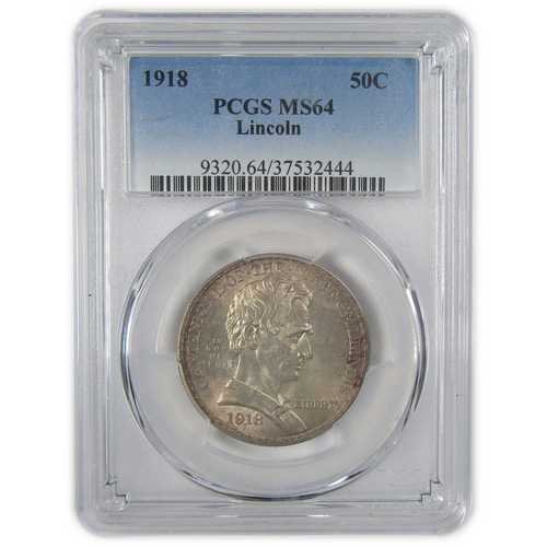 イリノイ州リンカーン記念ハーフダラー 1918年 MS 64 PCGS｜世界の紙幣・金・銀・銅 ラフテル