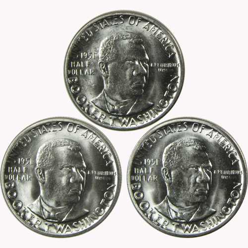 1951年 PDS ブッカー・T・ワシントン 50セント 3枚セット 全ミント BU 極美品｜世界の紙幣・金・銀・銅 ラフテル