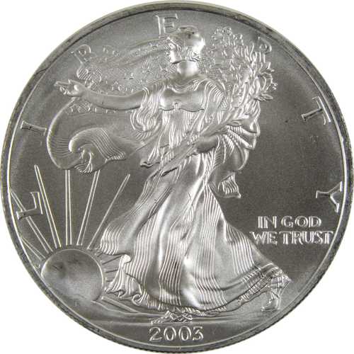 2003年 アメリカン・シルバーイーグル 未流通地金1ドル硬貨|世界の紙幣・金・銀・銅 ラフテル