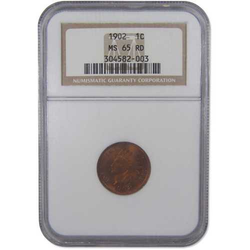1902年インディアンヘッドセント MS 65 RD NGC ペニー 未流通 1セント硬貨|世界の紙幣・金・銀・銅 ラフテル