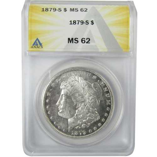 1879年 S Rev 79 モーガン銀貨 MS 62 ANACS 未使用｜世界の紙幣・金・銀・銅 ラフテル