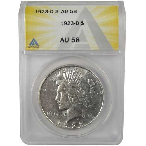 1923年 D ピースダラー AU 58 ANACS 銀貨 1ドル｜世界の紙幣・金・銀・銅 ラフテル